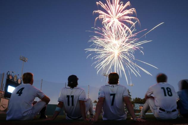Fireworks over Funko Field, home of the Everett AquaSox
