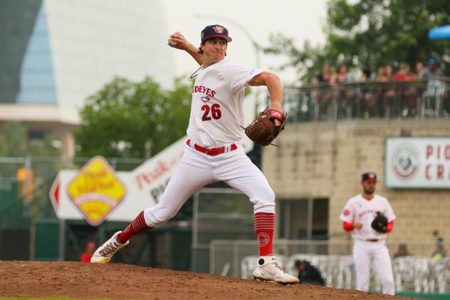 Winnipeg Goldeyes' Zac Reininger on the mound