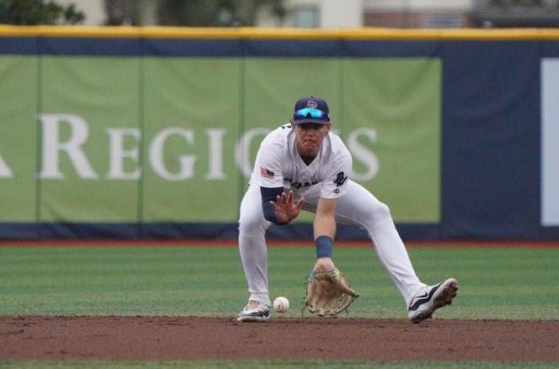 Pensacola Blue Wahoos' Harrison Spohn in action