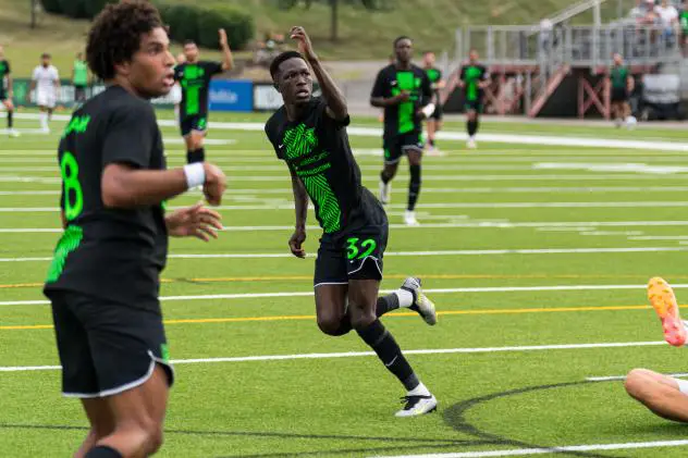 Lexington SC forward Ates Diouf (32)