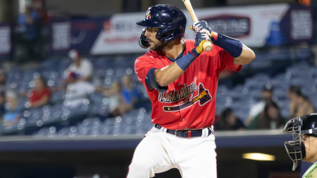 Mississippi Braves' Tyler Tolve at bat