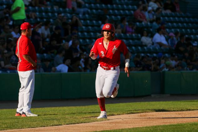 Winnipeg Goldeyes' Ramón Bramasco in action