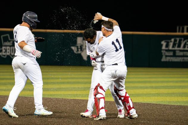 Cleburne Railroaders' Jaxx Groshans celebrates win
