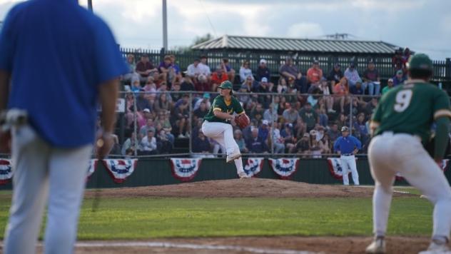 Sanford Mainers' Connor Ball on the mound