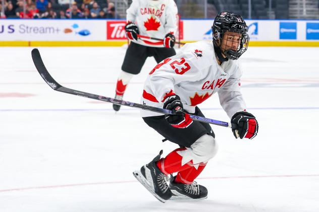 Vancouver Giants forward Cameron Schmidt with Hockey Canada's National Men's Summer Under-18 Team