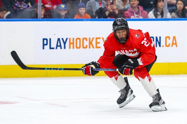 Vancouver Giants forward Cameron Schmidt with Hockey Canada's National Men's Summer Under-18 Team