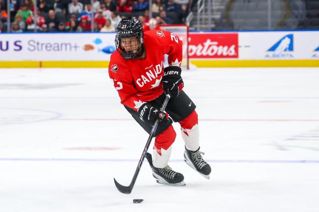 Vancouver Giants forward Cameron Schmidt with Hockey Canada's National Men's Summer Under-18 Team