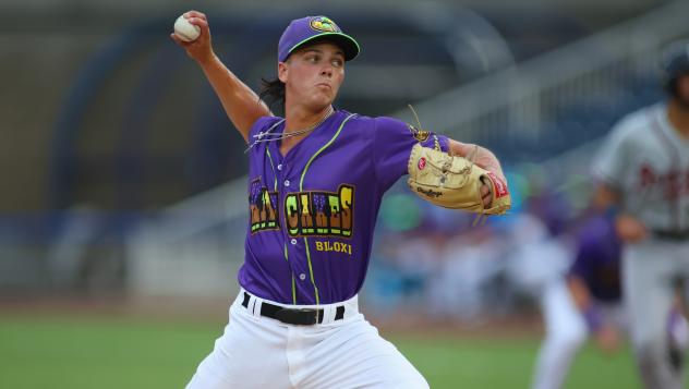 Biloxi Shuckers' Brett Wichrowski on the mound