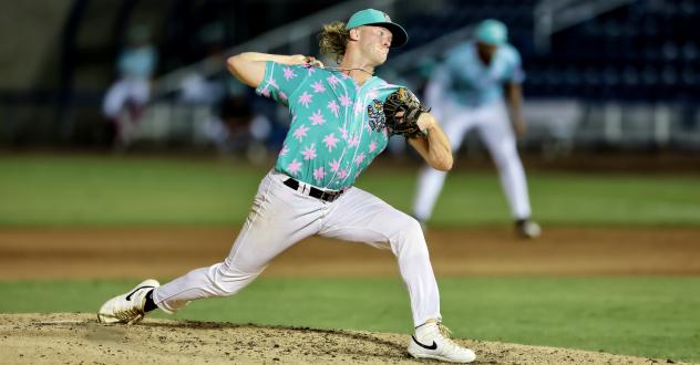 Biloxi Shuckers' K.C. Hunt on the mound