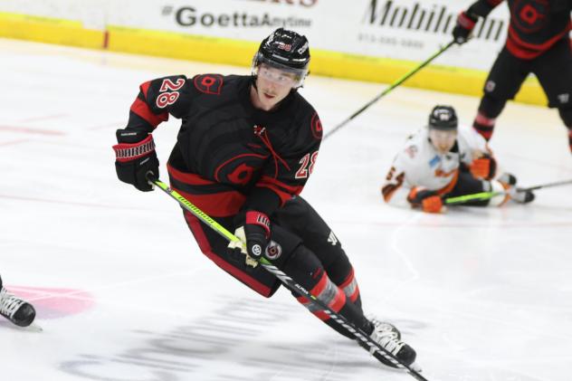 Forward Keanan Stewart with the Cincinnati Cyclones