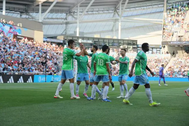 Seattle Sounders FC celebrate win