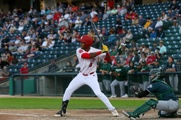Evan Alexander at bat for the Winnipeg Goldeyes