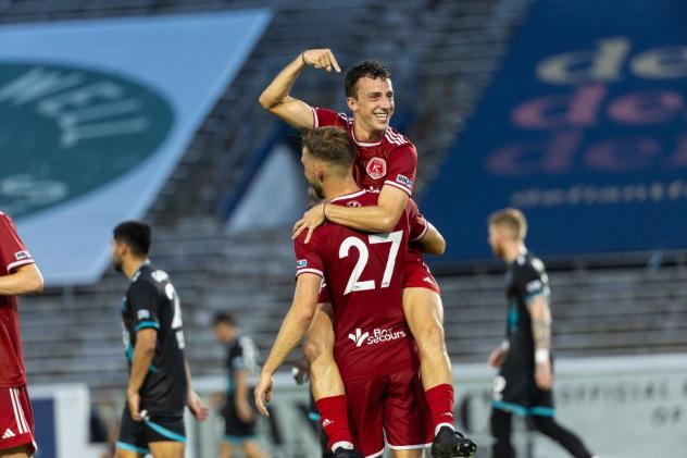 Richmond Kickers celebrate a goal