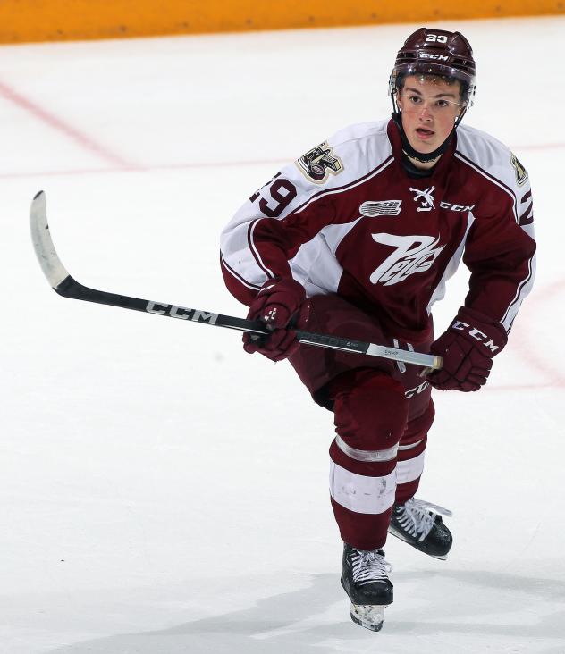 Brayden McCallum of the Peterborough Petes
