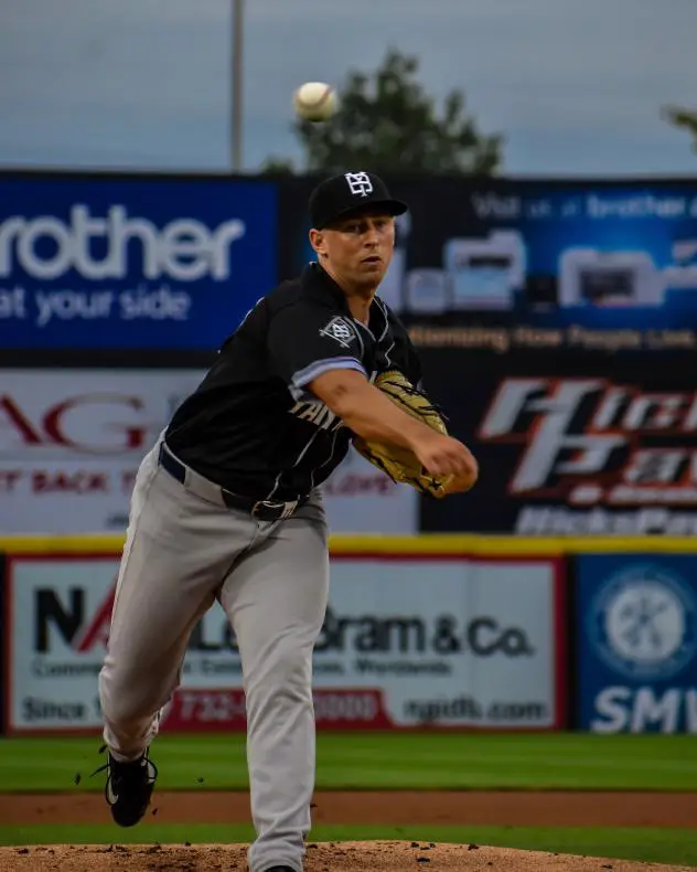 Somerset Patriots' Cody Poteet in action