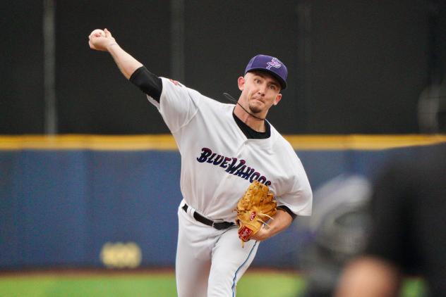 Pensacola Blue Wahoos' Zach McCambley in action