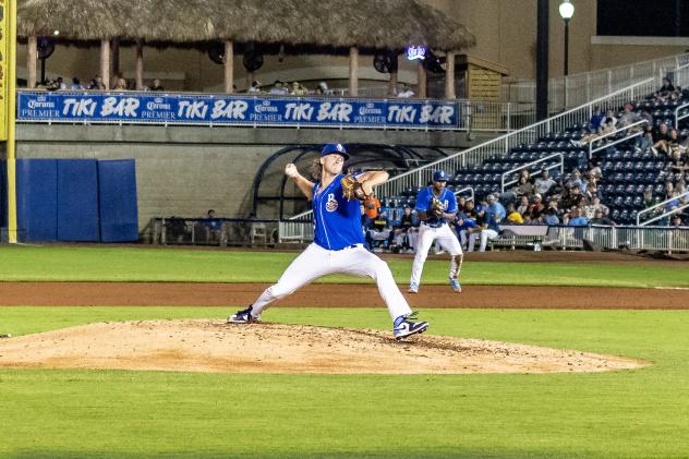 Biloxi Shuckers' K.C. Hunt on the mound