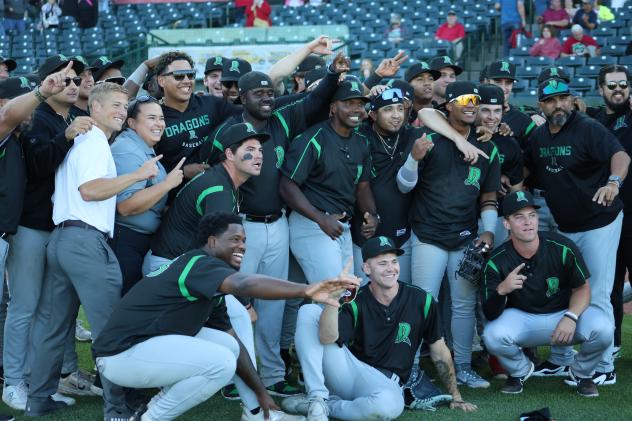 Dayton Dragons celebrate their playoff berth