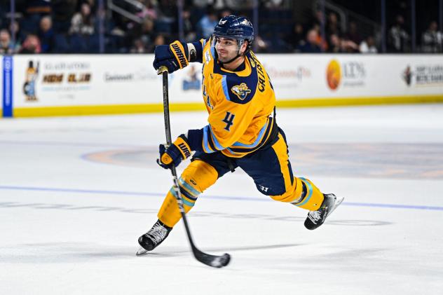 Defenseman Robert Calisti with the Atlanta Gladiators