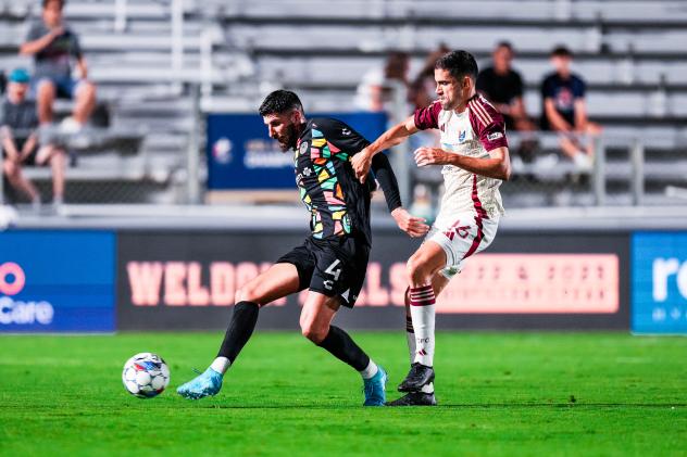 Oakland Roots FC's Gagi Margvelashvili versus North Carolina FC's Jacori Hayes