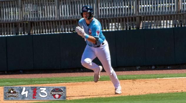 Hickory Crawdads sprint home