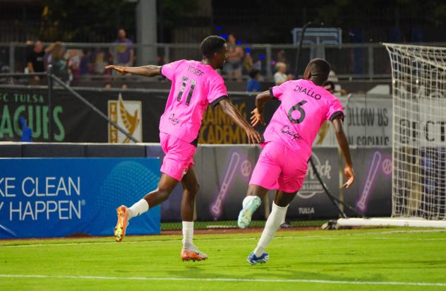 Milo Yosef of FC Tulsa reacts after a goal