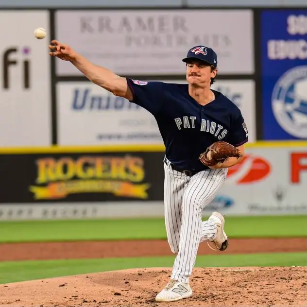 Somerset Patriots' Zach Messinger on the mound