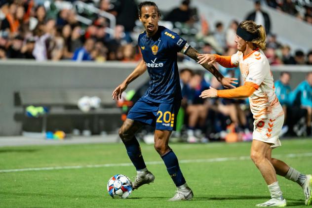 Rhode Island FC's Zachary Herivaux in action