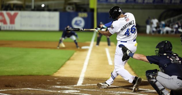 Ernesto Martinez Jr. of the Biloxi Shuckers at bat