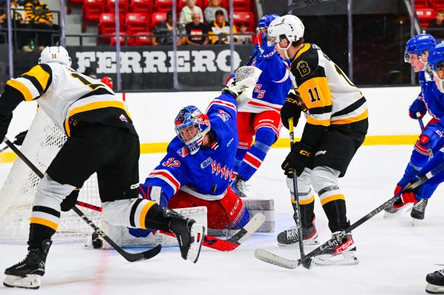 Kitchener Rangers goaltender Jackson Parsons vs. the Brantford Bulldogs