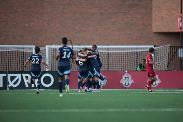 Chattanooga FC reacts after a goal against Toronto FC II