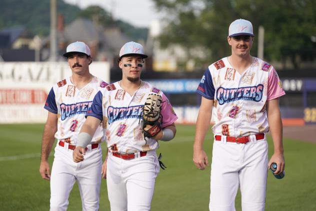 Williamsport Crosscutters in Pop-Tarts branded caps and jerseys