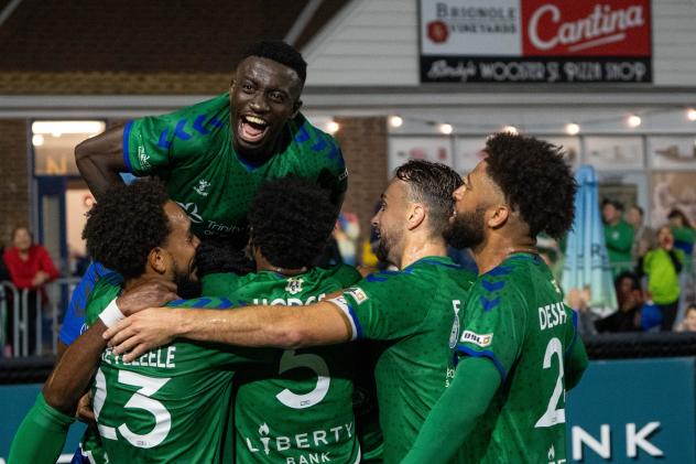 Hartford Athletic celebrate a goal