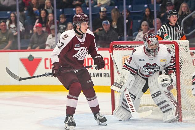 Colin Fitzgerald of the Peterborough Petes vs. the Guelph Storm