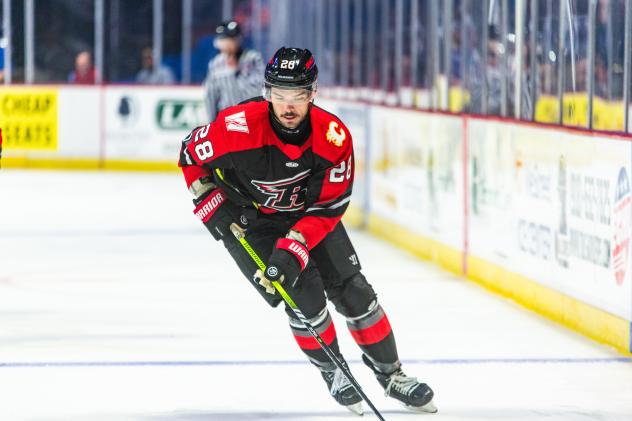 Rapid City Rush defenseman Brady Pouteau