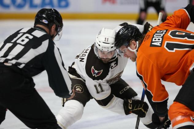 Lehigh Valley Phantoms face off with the Hershey Bears