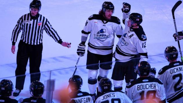 Wichita Thunder's Artem Guryev and Peter Bates on game night