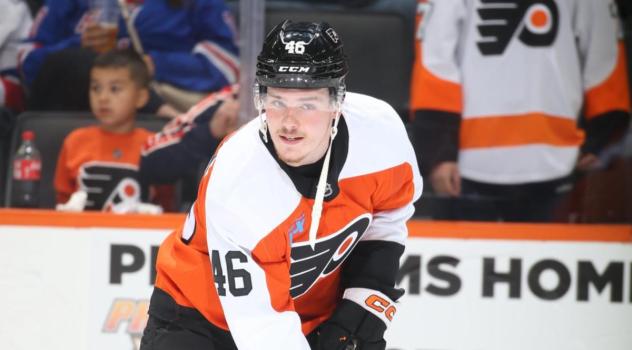 Forward Sawyer Boulton with the Philadelphia Flyers
