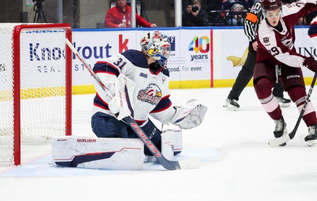 Saginaw Spirit goaltender Kaleb Papineau