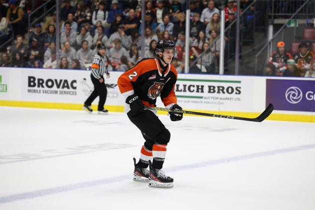 Defenceman Nate Corbet with the Medicine Hat Tigers