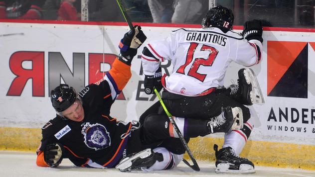 Adirondack Thunder forward Andre Ghantous vs. the Reading Royals