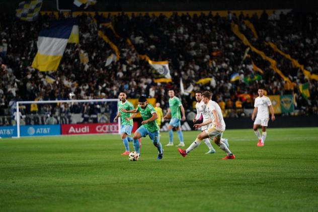 Seattle Sounders FC battles the LA Galaxy