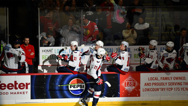 South Carolina Stingrays forward Jamie Engelbert along the bench