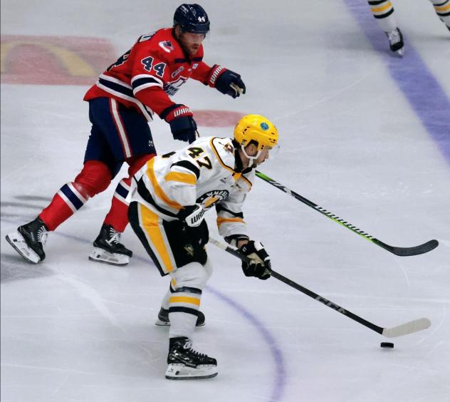 Kalamazoo Wings' Ayden MacDonald Versus Wheeling Nailers' Samuel Houde
