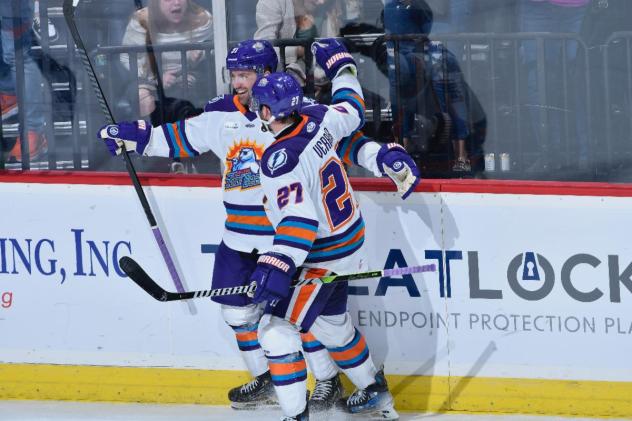 Orlando Solar Bears celebrate a goal