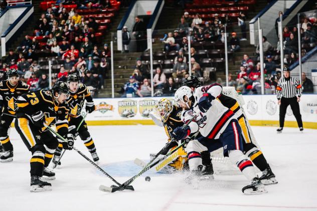 Wheeling Nailers battle the Kalamazoo Wings