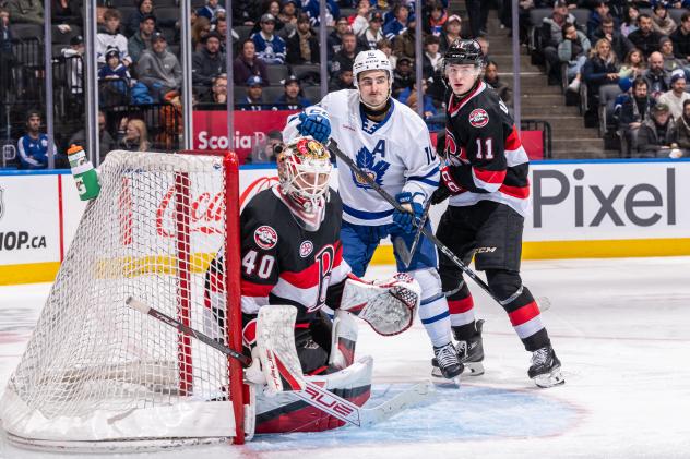 Belleville Senators goaltender Malcolm Subban and defenceman Jorian Donovan