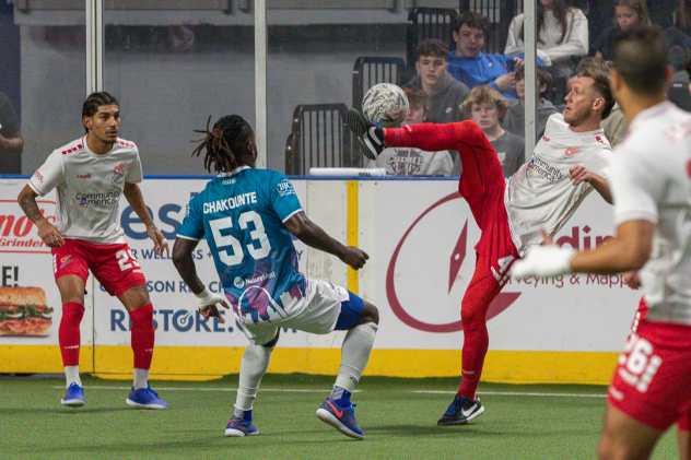St. Louis Ambush forward Axel Chakounte against the Kansas City Comets