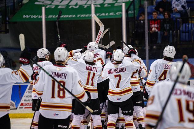Vancouver Giants celebrate their comback win