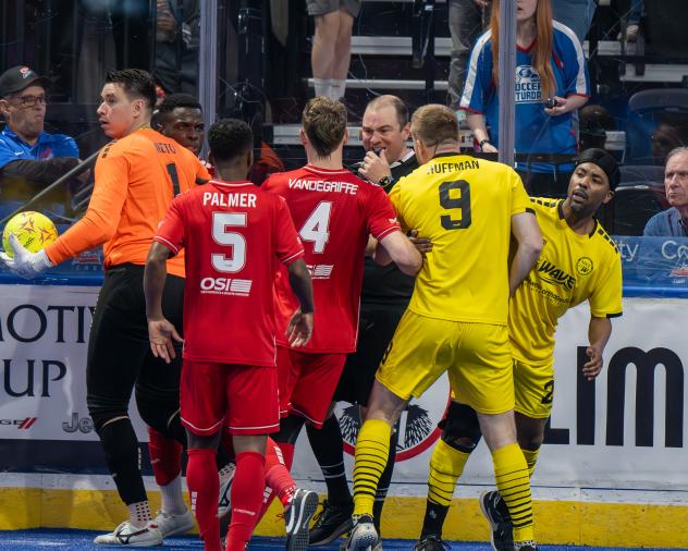 Milwaukee Wave tussle with the Kansas City Comets
